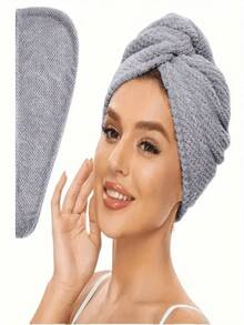 1pc Ultra-Soft Microfiber Hair Towel, 300Gsm Gentle Drying Cap, Minimalist Solid Color Bath Towel, Super Absorbent Quick-Dry Hair Wrap, Anti-Frizz Shower Cap, Bathroom Accessories (Upgraded Style, Random Old/New Version Sent, Texture May Vary)