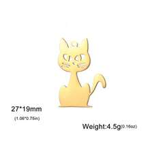 AMAXER 1个不锈钢简约可爱猫咪吊坠，是制作珠宝、手链、项链、送给朋友、情侣、同学的完美礼物。 - 動物系列 - 查看 15
