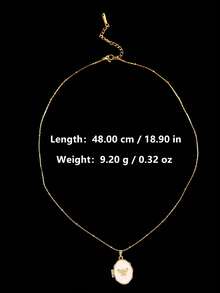 1pc Elegant Vintage Fashion Unique Golden Openable White Pearl Butterfly Pendant Necklace, Suitable For Daily Commute Wear And Women's Jewelry Matching