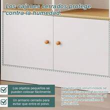 Libreros De Madera Modernos 5 Niveles Con 2 Cajons,  Organizador De Almacenamiento De Estantería, para sala de estar, estudio y oficina - Blanco - Ver 5