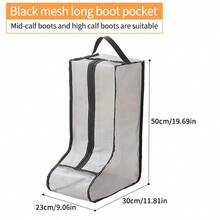 1 pieza/3 piezas Bolsa de botas de malla visible, versión talla grande alta y talla grande ancha, puede almacenar varios tipos de zapatos, botas de tobillo, botas altas, botas Chelsea, impermeable, anti-humedad, anti-polvo, con asa, bolsa de almacenamiento de zapatos portátil para viajes - Multicolor - Ver 9
