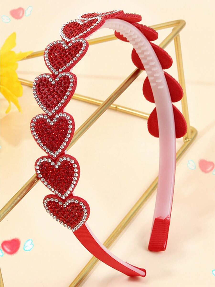 1 chiếc băng đô mặt dây chuyền hình trái tim dễ thương, phù hợp cho bé gái (Hồng/Đỏ/Trắng), băng đô đính đá hình ngôi sao màu vàng/bạc, trang trí đá tinh tế, phụ kiện tóc lấp lánh đáng yêu, phù hợp để đeo hàng ngày, dự tiệc sinh nhật và các bữa tiệc, trang trí tóc thời trang và đa năng. - Nhiều màu - Xem 1