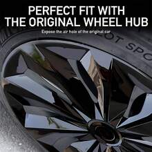 Hubcap Wheel Covers Hub Caps 16 Inch Set Of 4 Black  Universal Wheel Rim Cover R16 Stylish Car Decor Wheel Covers - 16 inch - 查看 6