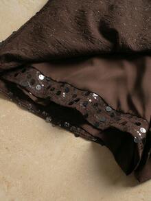 YROOE Fashion Women's New Versatile Skirt, Streetwear/Sexy Clubwear/Party/Elegant, Ins European & American Sexy Sequin Low Waist/Bodycon Mini Skirt - Coffee Brown - Coffee Brown - View 8