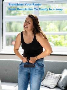 6pcs Adjustable Waistband Extender Buckle, Elastic Button Extenders,Premium Button Extender,Maternity And Overweight Men's Pants Extender,For Loose Pants,Jeans, Trousers, Skirt,Dress,Practical Sewing Tool(Black,White,Blue,Dark Blue,Light Blue) - Multicolor - View 5