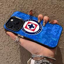 Funda para teléfono con diseño del logo de Cruz Azul, compatible con teléfonos ,  17,  16 Pro Max,  15 Pro Max,  13 y  12. Fabricada en TPU para una protección eficaz contra golpes y caídas. Un regalo ideal para familiares, amigos, seres queridos, parejas y para Navidad. - Negro - Ver 4