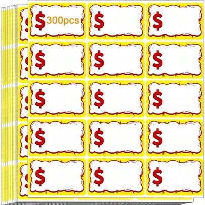 300 PCS Removable Garage Price Stickers, 3 Inchx2 Inch Price Stickers Yard, Flea Markets, County Fairs Retail Use, Pricemarker Labels, Colours Round Price Tags