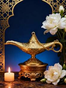 Quà tặng trang phục và phụ kiện đèn thần cổ điển, chậu cây trang trí kiểu Ả Rập cổ điển (vàng), biểu ngữ tìm kiếm họa tiết vàng sang trọng, đèn thần, đồ trang trí tiệc cung điện, đèn thần, đồ trang trí thủ công hình đèn thần - Nhiều màu - Xem 3