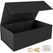 Black Gift Box 9.5x6x3'' Gift Boxes For Presents With Lids Magnetic Closure Rectangle Collapsible For Groomsman Proposal Box Wedding Christmas Halloween Birthday Gift Packging - Đen95x6x3Inch - Xem 1