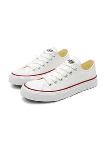 Black Canvas Shoes, Women's Shoes, Sneakers, Men's Shoes, Canvas Shoes, Spring/Autumn Style, Korean Version, Minimalist Fashion Casual Lace-Up Athletic Shoes, Classic Low-Top Canvas Shoes, Versatile Casual Skateboard Shoes