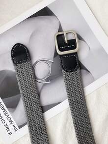 Cinturón elástico de cintura, cinturón tejido de lona para mujeres y hombres - Multicolor - Ver 6