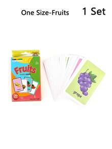 1套/36张，儿童认知卡片，身体部位，水果双面闪卡，随机婴儿早教玩具，幼儿园学前班礼物 - 黃色 - 查看 8