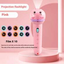 3岁以上儿童适用40/80图案塑料投影手电筒，可爱随机图案投影灯，适合家庭使用，3-10岁男孩女孩玩具及礼物（粉色、绿色、黄色），学习用品，儿童玩具，礼品，含电池，小心小零件