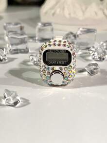 New Convenient Finger Counter, Adjustable Rhinestone Mini Handheld Counter, Electronic Rosary Ring Counter, Prayer Accessories, Multi-Purpose Counter, Compact Fashionable Luxury Ring, Counting Portable For Men & Women, Suitable For Holiday Gifts, Prayer Counting, Etc.