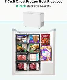 4 PCs /Set Freezer Organizer Bins - Large Stackable Deep,  Easy Get Bottom Foods Without Digging, Chest Freezer Organizer Prevent Frozen Food Waste, Black - màu đen - Xem 7