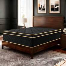 12" Queen Hybrid Mattress In A Box - Medium Firm With Cooling Gel Memory Foam & Pocket Springs For Support, Pressure Relief, Motion Isolation - Includes 365-Night Trial. - 黑色 - 查看 11