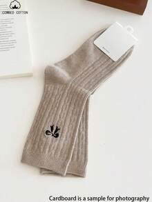 1/3/5双装女士休闲透气棉袜，蝴蝶结设计，柔软舒适，适合日常、居家、办公、学校、运动穿着。 - 彩色 - 查看 5