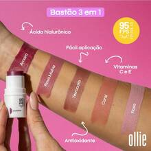 Ollie 3-In-1 Blush, Lipstick, And Eyeshadow SPF 95 Blackberry - quả mâm xôi - Xem 3