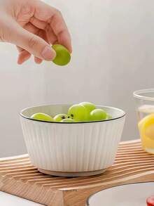 4/2pcs Ceramic Vertical Striped 5-Inch Bowls, Simple Black Rim Handmade Ceramic Dinnerware, American Style Round Rice/Dessert Bowls, Suitable For Home Kitchen, Dining Room Gatherings, Kitchen Supplies, Oven And Microwave - Multicolor - View 10