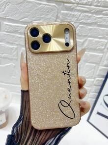 Personalized Initial Name Phone Case, Compatible With IPhone 17/16/15/14/13 Pro Max, Electroplated Starry Glitter Inlaid, Suitable For IPhone 17 Pro Max, Anti-Fall And Scratch, Lens Protection, Ideal Gift For Christmas And Holidays