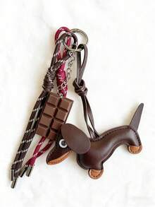 腊肠犬巧克力钥匙扣 独特个性化钥匙扣 情侣编织挂绳吊坠 礼物 女士礼物 男士礼物 个性化礼物 趣味礼物 爸爸礼物 圣诞礼物 男友礼物 手机挂饰 - 紅木色 - 查看 8