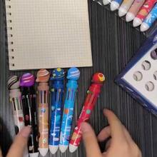 1pc 10-Color Space Planet Ballpoint Pen, 10 Colors In 1, Smooth Writing, Clear Handwriting, Office & School Supplies, Suitable For Writing, Drawing And Marking, Random Color - Multicolor - View 6