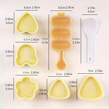 7件套寿司制作工具 - 在家轻松享用寿司 - 初学者必备。饭团模具 - 午餐和小吃的理想之选，快速制作便当和午餐。 - 彩色 - 查看 9