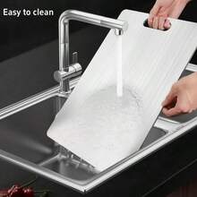 TAIMASI No Mold Cutting Board - Premium 2025 Stainless Steel Double-Sided Chopping Board | Food-Gra-De For Kitchen & Restaurant Use, Perfect For Upcoming US Holidays (Thanksgiving Nov 27, Black Fri-Day Nov 28, Christmas Dec 25) | Durable, Easy To Clean, Space-Saving, Rust-Proof & BPA-Fr-Ee, Food Safety Guaranteed - 銀色 - 查看 6