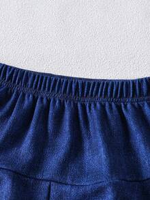 Set de 2 piezas de conjunto de top con efecto tie-dye y falda de punto para niñas, de moda y elegante, para primavera/otoño - Multicolor - Ver 8