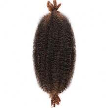 Extensiones de cabello trenzado africano elástico pre-separado tipo cubano Marley para trenzar a ganchillo para mujeres - Marron oscuro - Ver 16