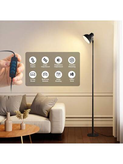 1PC 57 Inch Moderne Led Vloer Lamp, Height Adjustable, USB Powered, 3000K 6500K Dimmable, Brightness Indoor Multipurpose Corner St ing Verlichting Living Room, Bedroom, Office Reading view 6
