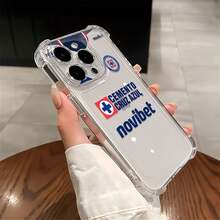 Funda para teléfono Cruz Azul Team Spirit. Compatible con teléfonos ,  17,  16 Pro Max,  15 Pro Max,  13 y  12. Fabricada en TPU para una protección eficaz contra golpes y caídas. Un regalo ideal para familiares, amigos, seres queridos, parejas y para Navidad. - transparente - Ver 4
