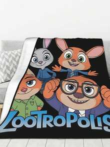 Zootropolis GentleSoft Blankets Queen Size For Bed - Cozy Soft Sofa Couch Cover Blankets For Women, Cute Large Bedding Fleece Throws For Girls, Black, 80x60 Inches - 黑色 - 查看 1