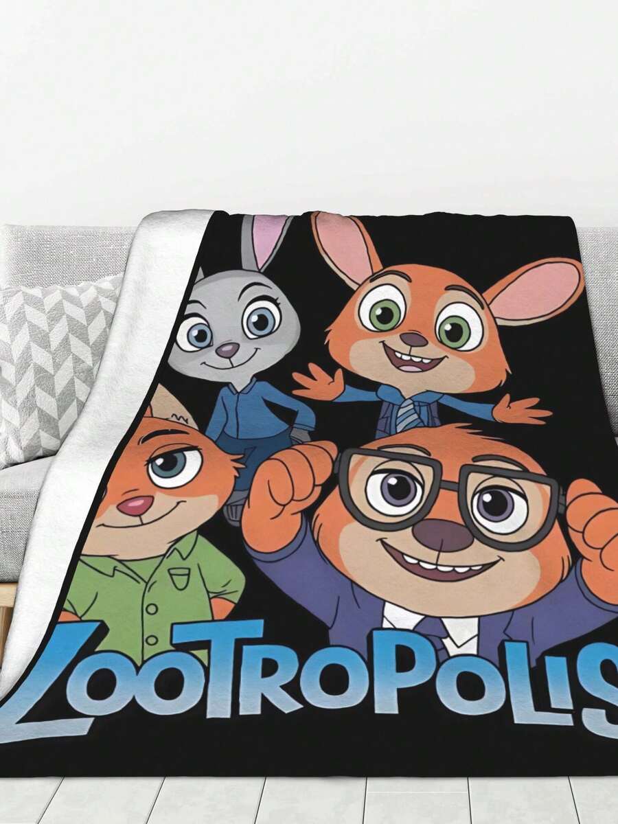Zootropolis GentleSoft Blankets Queen Size For Bed - Cozy Soft Sofa Couch Cover Blankets For Women, Cute Large Bedding Fleece Throws For Girls, Black, 80x60 Inches - 黑色 - 查看 1