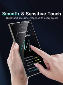 2 piezas Protector de pantalla con desbloqueo por huella digital, a prueba de agua, a prueba de golpes, resistente a los arañazos, antihuellas, fácil instalación, superficie suave, compatible con Samsung Galaxy S25/S25PLUS/S25Ultra/S24/S24Plus/S24Ultra/S23/S22, accesorios para teléfono, compatible con desbloqueo de huella digital ultrasónico - 2 piezas de privacidad - Ver 5