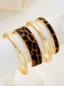 19/10pcs/5pcs/4pcs Fashion Simple Vintage Coin Style Bangle Bracelet Set, Gold-Tone Open Cuff Geometric Smooth Twisted Spiral Wide Bangle Bracelets, Stacking Shiny Bracelets Suitable For Daily Wear, Party, Wedding, Christmas Gift - 金黃色 - 查看 12