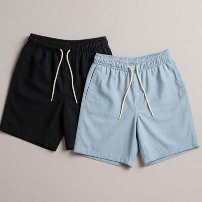 Kit 2 Short de Linho Masculino Confortável Básico Slim Bermuda Casual Premium