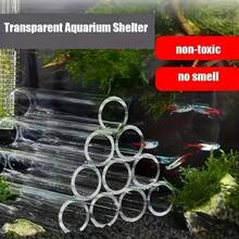 亚克力水族箱装饰套装，鱼虾庇护所，透明仿真，适用于鱼缸 - 3/6/10 件装可选 - 彩色 - 查看 4