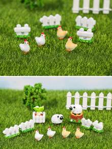 5pcs/Set, 12/24pcs/Set Mini Chick, Lamb Figurines, Cute Decor For Garden, ABS Micro Landscape Ornaments, Home Decor, Garden Decoration - Multicolor - View 4
