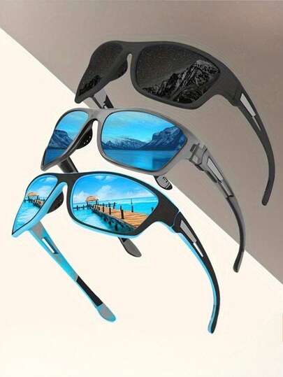 一副男女通用的运动眼镜，适合驾驶、骑行和钓鱼。