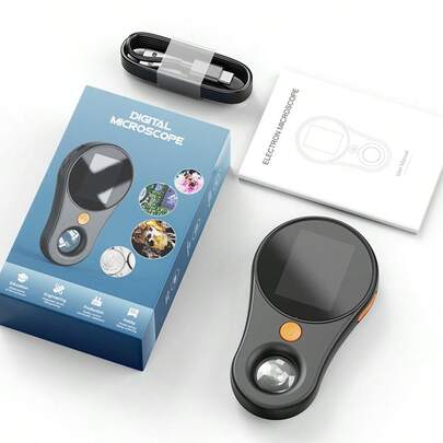 Handheld Digital Microscope 2MP, Macro Digital Microscope With 8 LED Lights, 500X Magnification, Handheld Magnifier