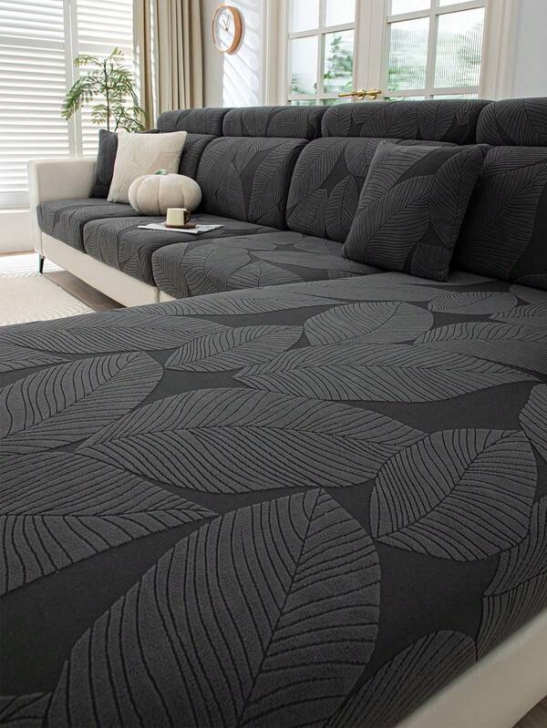 1 pieza Funda elástica de color gris oscuro para cojín de asiento de sofá, funda de respaldo, diseño universal elástico, apto para la mayoría de los sofás, a prueba de polvo y resistente a las manchas, fácil de quitar y lavar, apto para todas las estaciones, protección de muebles, renovación del hogar, actualización de la sala de estar, decoración moderna del hogar, ambiente acogedor y cómodo, renueva el sofá en minutos, funda de sofá, fundas de sofá, funda de sofá en forma de L, funda de sofá de 3 plazas, fundas de cojín grandes, funda de cojín grande, sofá, mantas para sofá