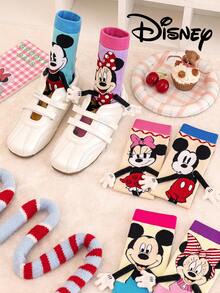 Disney 6/3双正品袜子，礼品袜，经典卡通动画袜子，新颖有趣的设计，舒适透气，男女时尚袜子，情侣款，中性款，迪士尼袜子 - 彩色 - 查看 5