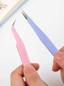 2pcs/Set Cute Planner Clips, Colorful DIY Stickers, Nail Art Tools - Pink - View 3