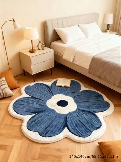 1 pieza Alfombra decorativa floral colorida de dopamina, la alfombra es plegable, fácil de limpiar, lavable. Alfombra natural y cómoda, alfombra de mesita de noche, alfombra de dormitorio, alfombra de sala de estudio, alfombra de sala de estar, alfombra de decoración del hogar, alfombra estampada, alfombra de alféizar de ventana, adecuada para la decoración del hogar. Alfombra mullida, alfombra gruesa