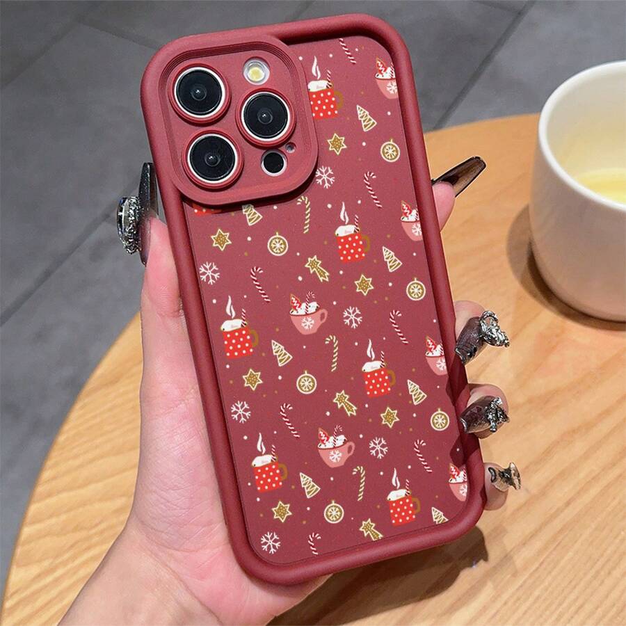 Funda protectora de TPU antienvejecimiento con estampado navideño en rojo vino, elegante y sencilla, funda protectora personalizada y creativa, anti-suciedad y duradera, diseño a prueba de golpes y anti-caídas, cubre completamente y es precisamente adecuada para Apple 17.17 Pro...17 Pro Max...17 Agua. 16.16 Pro...16 Pro Máx.16 más.. 15.15 Pro Max...15 Pro...15 más.. 14.14 Pro...14 más..14 Pro Max... 13.13 Pro...13 Pro Max...12.12 Pro...12 Pro Max...11.11 Pro...11 Pro Máx.XR.X.XS.XS máx.Se.MiNi Perfecto como regalo de aniversario o Navidad para parejas, mujeres, hijas e incluso novias y novios adolescentes - 2343 - Ver 1