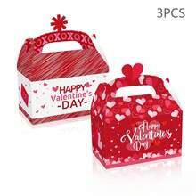 3 pudełka papierowe na słodycze w kształcie serca z okazji Walentynek (losowy styl) - Wielokolorowe - Zobacz 7