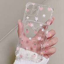 Funda de Teléfono Moderna y Elegante Funda de Teléfono: Transparente Conejo Fresa TPU a Prueba de Golpes Funda de Precisión de Cuerpo Completo para Apple  6/7/8/X/Xs/Xr/Xs Max/11/12/13/14/15/16 Pro Max Fundas Protectoras de Diseñador Lindas y Femeninas para Mujeres - 1 pieza - Ver 8