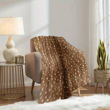 1pc Deer Pattern Flannel Blanket Ultra-Soft Plush All-Season Cozy Throw, Brown Deer Design, Multi-Purpose Sofa Bed Camping Travel Blanket, Contemporary Style Gift For Christmas, Halloween, Birthdays, Housewarming Durable Easy Care Four Seasons Universal Multifunctional Blanket/Perfect Gift, 280GSM Blanket With Modern Aesthetic Design And 2D Printing Technology Is An Ideal Companion For Sofa Napping, Traveling Camping, Home Decoration And Office Embellishment. A Thoughtful Gift For Thanksgiving, Christmas, Valentine's Day, Father's Day, Mother's Day And Other Festivals Special Moments Such As Birthdays, Weddings, Anniversaries And More. Exclusive Gifts For Family Members, Partners, Parents, Grandparents Or Dear Friends. They Are Perfect For Beds,  Living Rooms, Offices, Beaches,Newly Expanded Themed Collections To Meet A Variety Of Styles And Scenar. - 彩色 - 查看 6