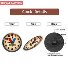 10inch Modern Simple Wooden Wall Clock, Japanese Style Quartz Movement - Silent Non-Ticking Battery Powered (AA Batteries Not Included), Large Easy-To-Read Black Hands And Red/Blue Second Hands, White Dial - Elegant Round Clock, Suitable For Home, Office, Bedroom, Living Room Decoration - Durable Wooden Frame, Easy-To-Read Numbers, Silent Scanning Mechanism, Manual Ringtone Function, Digital Display, Fantasy Theme, Mechanical Movement, Manual Ringtone Off, Home Decoration, Bedroom Accessories, Modern Style - 彩色 - 查看 7